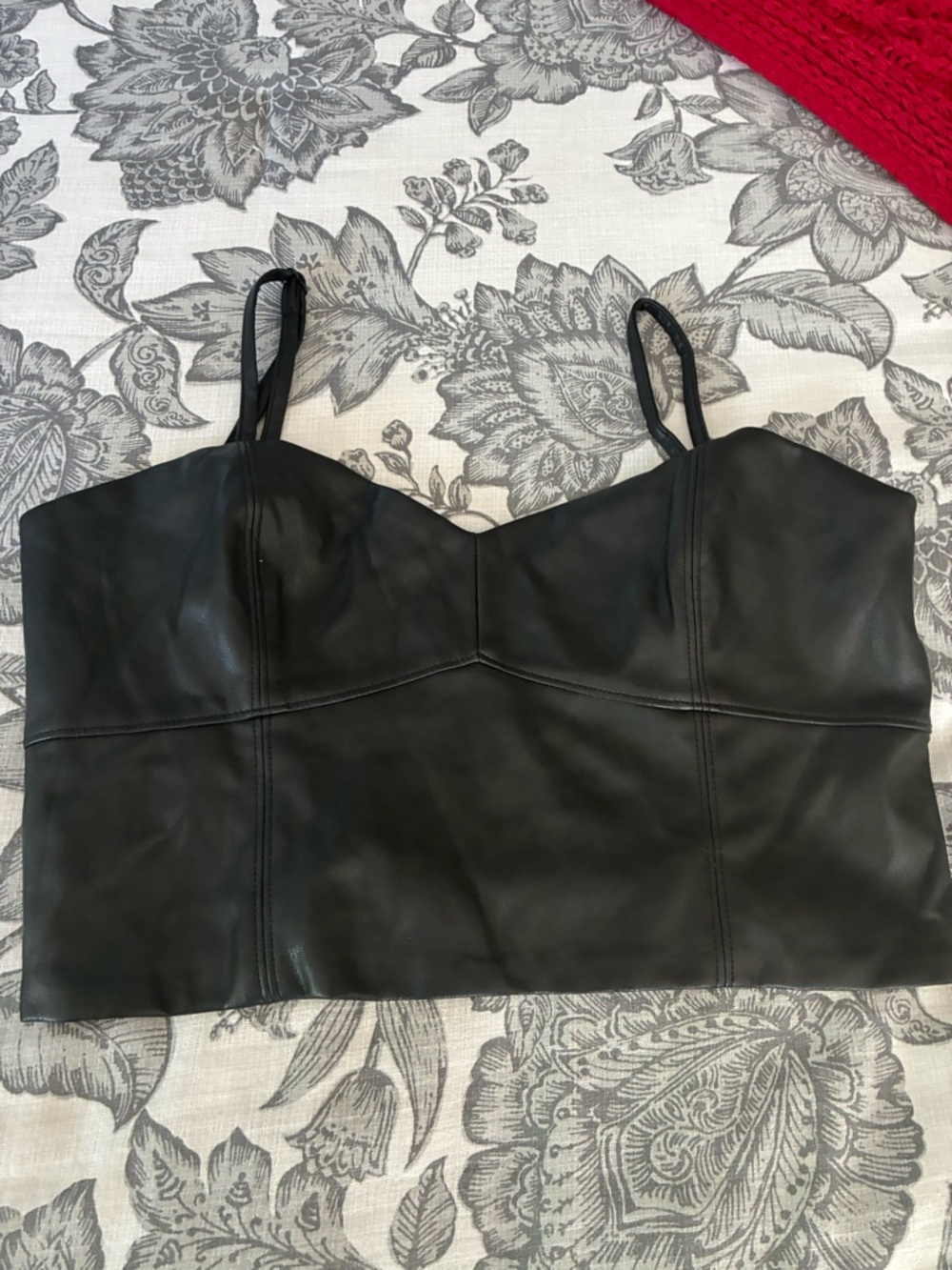Zara faux leather crop top size medium
